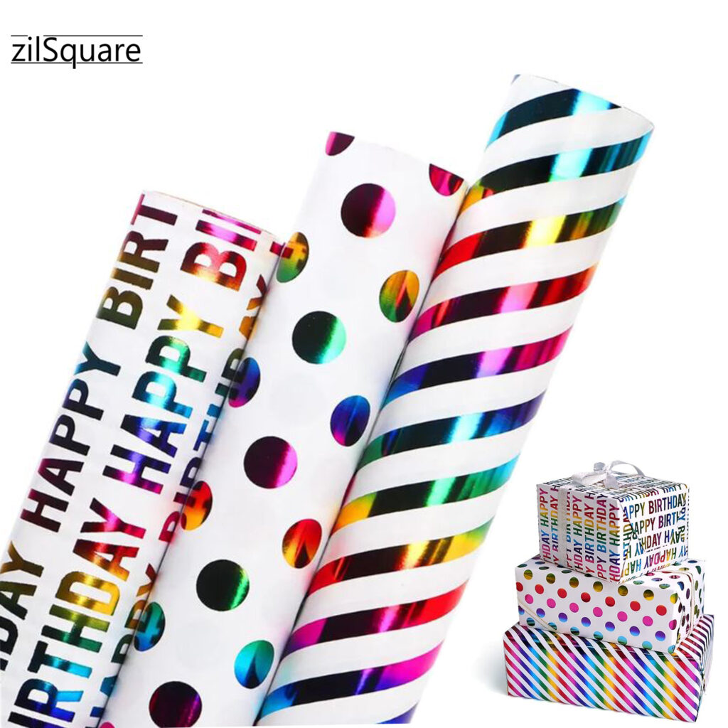 wrapping paper rolls, birthday wraps