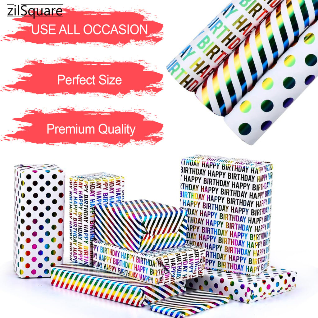 gift wrapping paper roll, birthday wrapping paper
